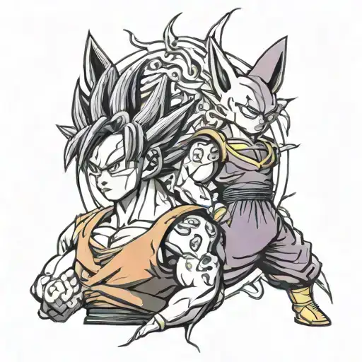 goku and beerus tattoo design idea