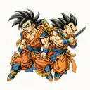goku and vegeta wearing samurai armor tattoo design idea