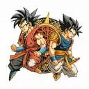 goku and vegeta wearing samurai armor tattoo design idea