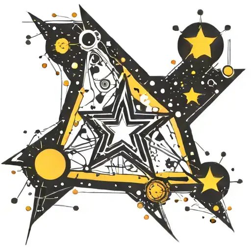 line drawing of star constellation tattoo design idea