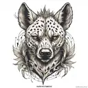 make a tatto of a hyena agresive in neo realistism with arrows tattoo design idea