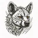 make a tatto of a hyena agresive in neo realistism with arrows tattoo design idea