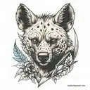 make a tatto of a hyena agresive in neo realistism with arrows tattoo design idea