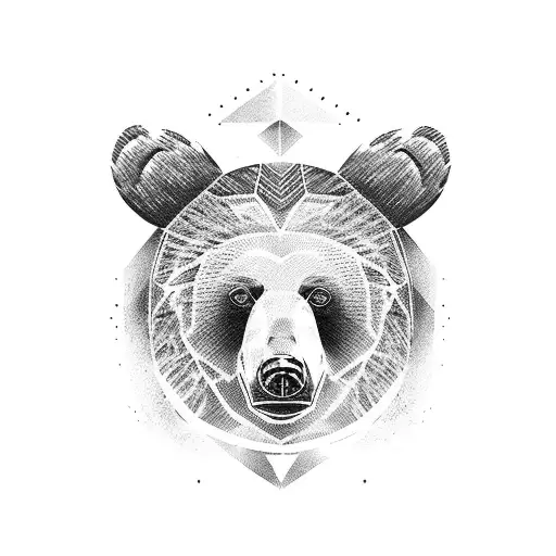 bear with serious face  tattoo design idea
