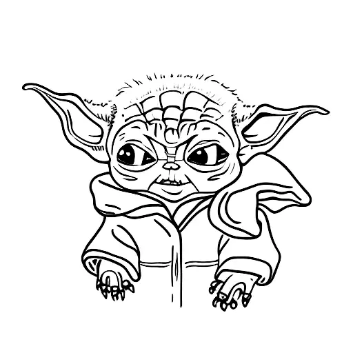 baby yoda tattoo design idea