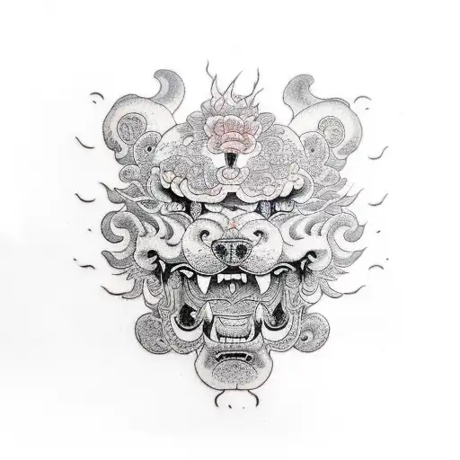 foo dog tattoo design idea