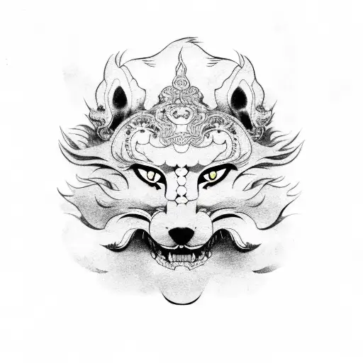 Japanese Foo Dog tattoo design idea