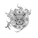 Chinese Foo Dog tattoo design idea