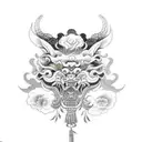 Chinese Foo Dog tattoo design idea