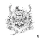 Chinese Foo Dog tattoo design idea