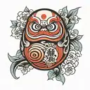 Daruma doll tattoo design idea