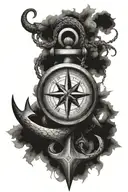 It should be a combination of an anchor, compass(travel), love, compassion & empathy tattoo design idea