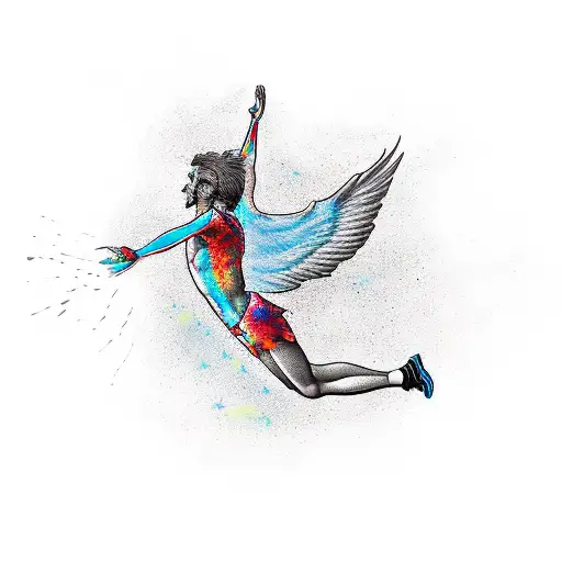 falling icarus tattoo design idea