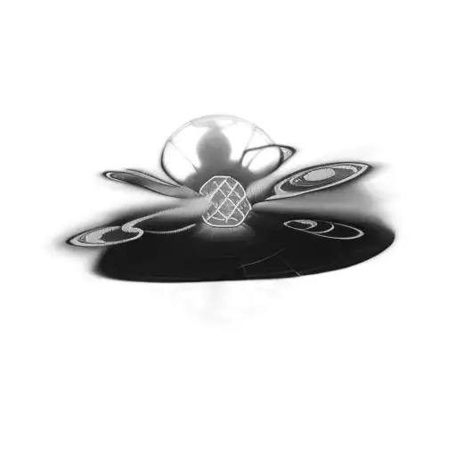 a green glowing sphere tattoo design idea