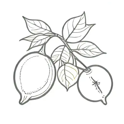 lemon and cherry tattoo design idea