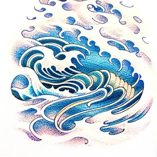 Ocean Wave tattoo design idea