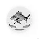 carp with sunset tattoo design idea