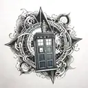 TARDIS in time vortex tattoo design idea