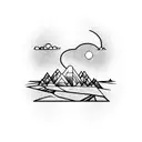 desert scene tattoo design idea