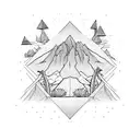 desert scene tattoo design idea