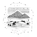 desert scene tattoo design idea