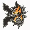 the fire ring tattoo design idea