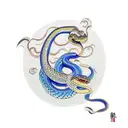 Snake and pisces tattoo design idea