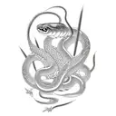 Snake and pisces tattoo design idea