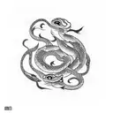 Snake and pisces tattoo design idea