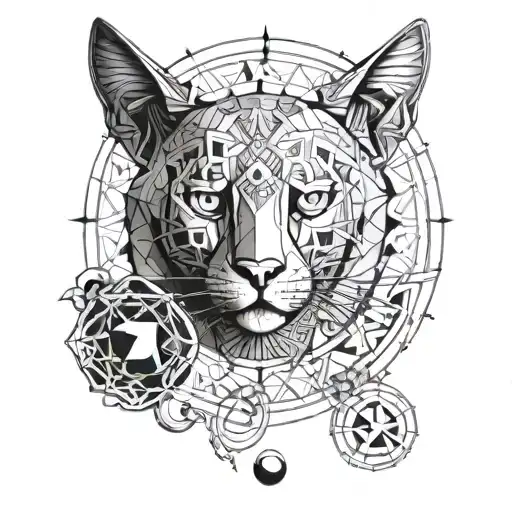 the zodiac sign libra, the inscription drop database or something cool from the IT theme, a cat or a paw, the moon tattoo design idea
