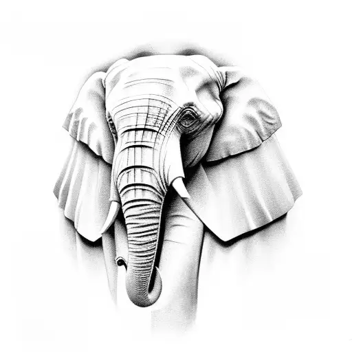 elephant face potraits tattoo design idea