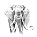 elephant face potraits tattoo design idea