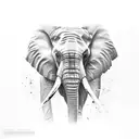 elephant face potraits tattoo design idea