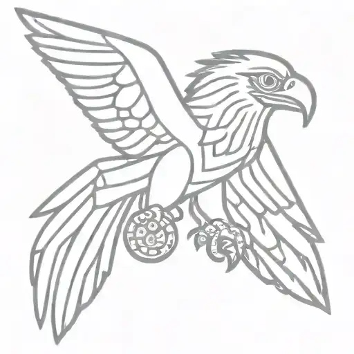 Mayan eagle clutching  snake tattoo design idea