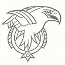 Mayan eagle and snake tattoo design idea