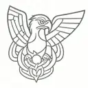 Mayan eagle and snake tattoo design idea