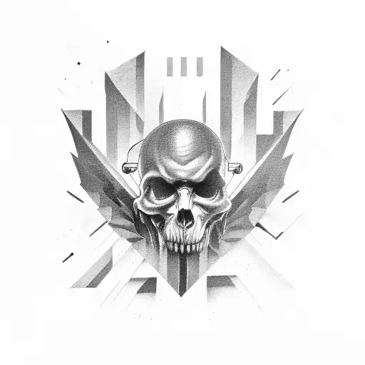 hard techno half good half evil tattoo design idea