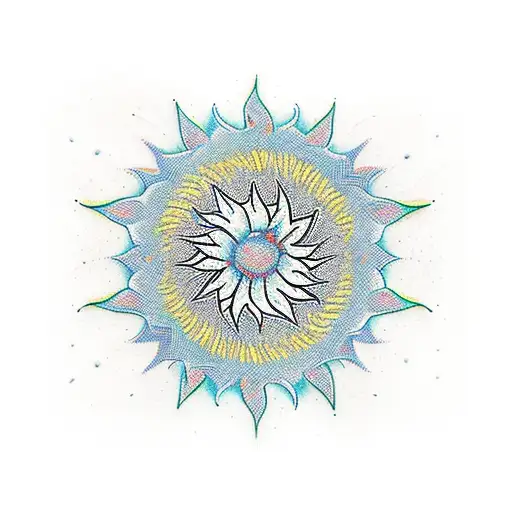 Arizona Valleywide fountain cactus sun  tattoo design idea