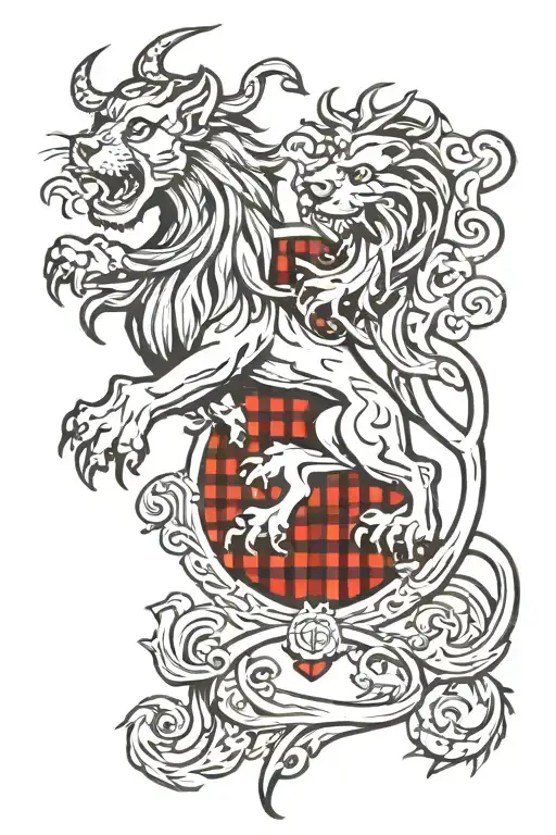scottish rampant lion tattoo design idea