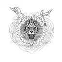 natureza e animas tattoo design idea
