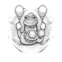 crocodile with boxing gloves watching television tattoo design idea