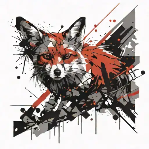 fox finch tattoo design idea