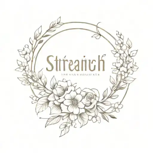 A delicate floral wreath with hidden symbols of strength and resilience, reflecting the client's inner beauty and fortitude tattoo design idea