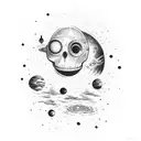 space themed with the words "do not go gentle into that good night. Rage, rage against the dying of the light" tattoo design idea