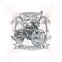 Motorcycle vintage tattoo design idea