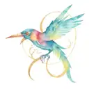 abstract tribal bird reptile fossil rune tattoo design idea