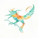 abstract tribal bird reptile fossil rune tattoo design idea