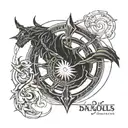 dark souls 3 eclipse minimalist tattoo featuring tattoo design idea