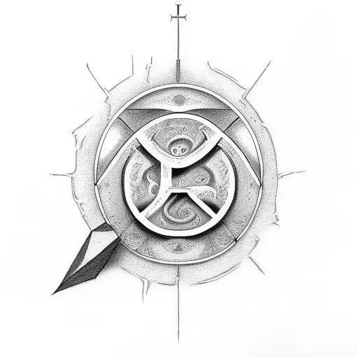 discreet shape of a spade with the the letter Q inside tattoo design idea