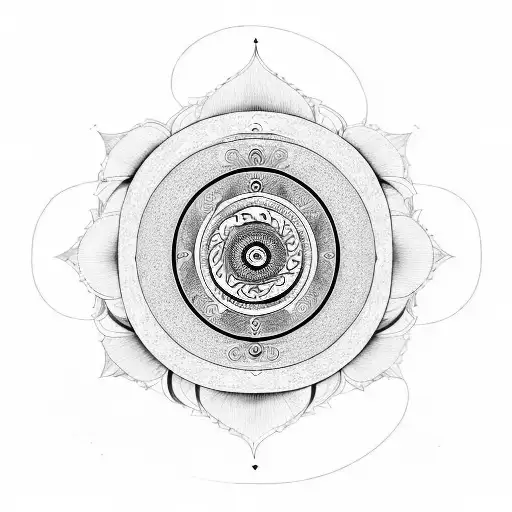 Yin and Yang and mooladhara chakra tattoo design idea